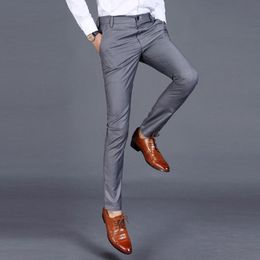 Men's Pants Autumn And Spring High-quality Goods Men Pure Colour Formal Business Suit Thin Superior Quality Male CXasual Trousers