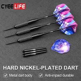 Darts CyeeLife 26g Pro steel tip darts set with carry case and Extra Flights and Aluminium shaft PVC COATING 0106