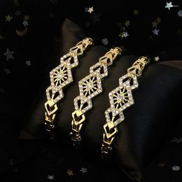 Bangle Neovisson Gold Colour Bangles Bracelet For Women Hollow Crystal Cuff Algeria Rhinestone Wedding Jewellery Pulseiras Gift