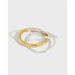 Cluster Rings Two-Tone Real. Authentic 925 Sterling Silver Interlocked Three-circles Ring ADJUST Jewellery TLJ1427