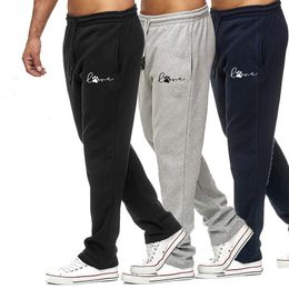 Men's Pants Print LOVE Jogging Sports Casual Training Sportswear Straight Leg Sweatpants Black Gyms Trousers Autumn 230105