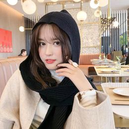 Bow Ties Women Girl False Fake Collar Hat Solid Color Lapel Knitted Detachable Hoodies Necklace Shawl Neck Guard Scarves