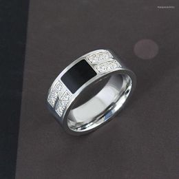 Wedding Rings Fashion Size 5-12 Cocktail Zircon Finger Ring Men's Silver Colour Crystal Engagement Valentine Gift For Man Signet