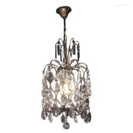 Pendant Lamps French Retro Crystal Chandelier Porch Aisle Lighting Creative Corridor Cloakroom Bedroom Small Ceiling Lamp