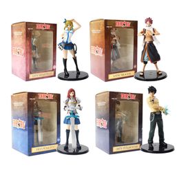 Action Toy Figures 4pcs/lot 15cm Fairy Tail Erza Scarlett Grey Fullbuster Lucy Heartfilia Natsu Dragnir PVC Action Figure Collection Model Toy Doll T230105