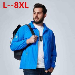 Men's Jackets Plus 8XL 7XL Ultra Thin Men Jacket Brand-clothing Sun Protection Coat Male Light Breathable Waterproof