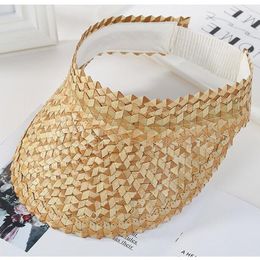 Wide Brim Hats RUHAO Sun Hat For Women Summer Raffia Straw Visor CAP Beach Ladies Korean