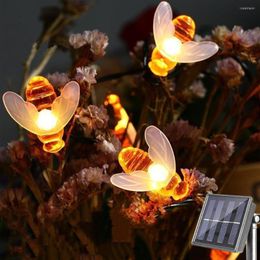 Strings LED Solar Bee String Lights Outdoor Power LEDs Waterproof Decors Lamp Garden Christmas Holiday Decor