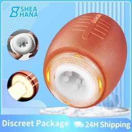 Beauty Items Automatic Male Masturbator Cup 10 Speed Powerful Man Vagina Silicone Piston Masturbation Double Head Vibrator sexy Toys for Men