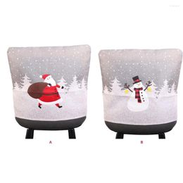 Chair Covers Xmas Cover Case Elastic Stool Decorations Dining Room Snowman Printed Slipcovers Party Holiday DIY