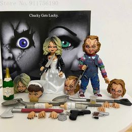 Action Toy Figures NECA Bride Of Chucky Action Figure Doll Ultimate Chucky Tiffany Lucky Good Guys Child's Play Scary Collectible Horror Models T230105