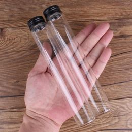 Storage Bottles 24 Pieces 100ml Glass With Black Aluminium Caps 30 180mm Spice Bottle Jars Container Vials For Craft DIY Gift