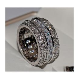 Wedding Rings Choucong Top Sell Drop Ship Luxury Jewellery 925 Sterling Sier Princess Cut White Topaz Cz Diamond Gemstones Promise Wom Dhsoe