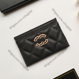 CC Wallets Luxury Mini 19 Caviar Designer Wallets Card Holder Shiny Pearly Grained Calfskin Quilted Classic Card Pack Gold Meat Hardware Purse Exquisite Coin