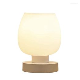 Table Lamps Touch Bedside Lamp - Modern Small White For Bedroom Living Room Nightstand Desk Warm LED Bulb US Plug