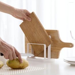 Kitchen Storage 3-Slot Chopping Board With Wooden Handle Racks Wiping Knife Pot Lid Shelf Rack Cutting Boards