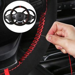 Steering Wheel Covers Car Braid Cover Needles And Thread Artificial Leather For Polo