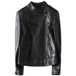 Men's Leather & Faux Genuine Luxury Women's Jacket Female Bomber Motorcycle Biker Fashion Spring Sheepskin Coats