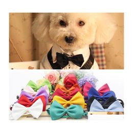Dog Apparel Fashion Pet Bow Tie Adjustable Neck Cute Cat Collar Christmas Decoration Supply Accessory Wholesale Vt0398 Drop Delivery Dhvlh