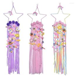 Decorative Figurines Hair Clips Hang Storage Organisers Bow Holder Hanger For Girls Women Wall Hanging Macrame Homw Decoration Kawaii Room