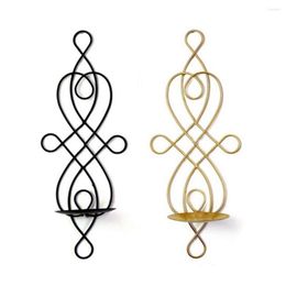 Candle Holders Black Home Decoration Sconce Metal Candlestick Tea Light Wall Mounted Holder