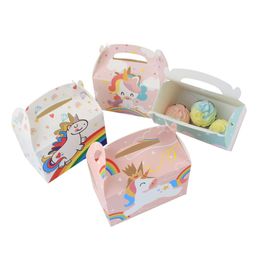Customized Event Party Supplies Baby Shower Souvenirs Gift Candy Box Unicorn Theme Cartoon Paper Boxes Birthday Party Decorations A374
