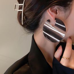Hoop Earrings U-Magical Designed Black White Stripes Circle Geometric Earring For Women Acrylic Minimalist Jewellery Accessories