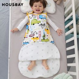 Sleeping Bags Baby Carriage Sack For borns Infant Toddler Vest Spring Autumn Cotton Cartoon Printed Sleepwear 230106