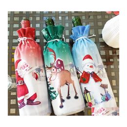 Christmas Decorations Decoration Santa Claus Wine Bottle Er Holder Bag Snowman Xmas Clothe Home Drop Delivery Garden Festive Party Su Dhicz