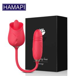 Beauty Items Rose Sucking Vibrator G Spot Thrusting Dildo Licking Love Egg Clitoris Stimulator sexy Toys For Women Female