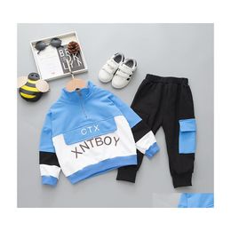 Clothing Sets Spring Autumn Children Fashion Baby Boys Girls Letterwork T Shirt 2Pcs/Sets Kids Toddler Tracksuit 201023 760 Drop Del Dhrqv