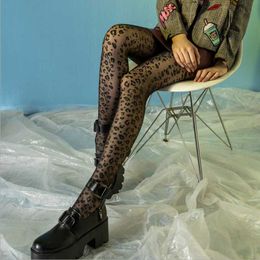 Women Socks & Hosiery Sexy Designs High Quality Any Cutting Leopard Print Tights Transparent Womens Pantyhose Ladies Stockings