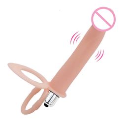 Sex Toys Women's simulated penis multi frequency vibration Shuangfei wearing anal plug court toys adult fun products