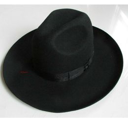 Wide Brim Hats Bucket X053 Adult 100 Wool Top Export Original Sheet Israeli Je Felt with Big Eaves 10cm Woolen Fedora 230106