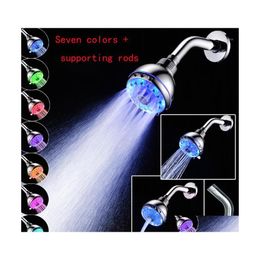 Bathroom Shower Heads Sprinkler Temperature Control Anticorrosion Easy Instal Colour Changing Uv Adjustable Water1 Drop Delivery Hom Dh4Je