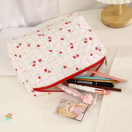 Cosmetic Bags Large Capacity Japanese Style Floral Travel Bag Lipstick Storage Girls Makeup Handbags Pencil Case Organiser Pouch