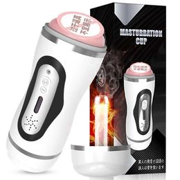 Beauty Items Automatic Powerful Sucking Masturbation Cup Heating Male Masturbator Anal Vagina Real Pussy Charging Massager sexy Toys for Men