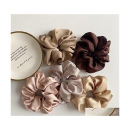 Hair Accessories 1Pc Satin Silk Solid Colour Scrunchies Elastic Bands Women Girls Ponytail Holder Ties Rope 847 V2 Drop Delivery Baby Dhpwv