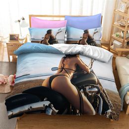 Bedding Sets Car King Duvet Cover Sexy Buttocks Girl Set Soft Microfiber Bikini Comforter For Women Teen Adults Bedroom Decor