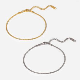 Anklets Arrive Fashion Simple 18K PVD Gold Plated 2mm Thick Exposed Sparkling Chain Foot Jewelry Ankle For Women Gifts