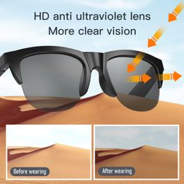 Wireless Bluetooth Smart Glasses Open Ear Technology Sun Eyewear Polarized Lens Waterproof Sunglasses Wireless Fashion UV Protection
