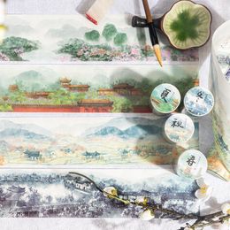 Gift Wrap 7cm 2m Chinese Landscape Washi Tape Aesthetic Scenery Decoration DIY Planner Diary Scrapbooking Masking Stationary