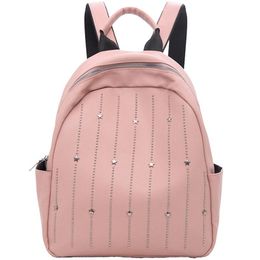 Outdoor Bags Fashion Women'S Backpack Small Stars Pattern Soft Multi-Function Pink