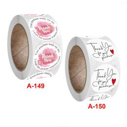 Gift Wrap 500Pcs/Roll Thank You For Your Purchase Stickers Packaging Birthday Party Business Envelope Sealling Sticker