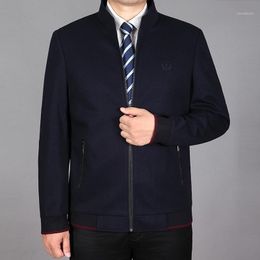 Men's Jackets Men' S Autumn And Winter Men Solid Colour Slim Fit Jacket Male Stand Collar Zipper Smart Casual Coats