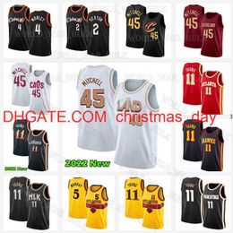 Donovan Mitchell Basketball Jersey 45 Evan Mobley Jerseys 2 4 Collin Sexton Mens 22 23 Trae Young City 5 11 Dejounte Murray Shirt 2022 2023