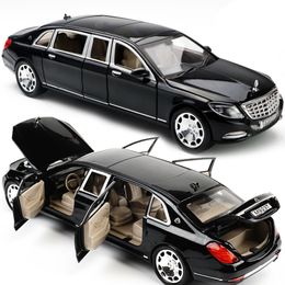 Diecast Model 1 24 Maybach S600 Metal Alloy High Simulation s 6 Doors Can Be Opened Inertia Toys For Children Difts 230106