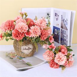 Decorative Flowers Artificial Fake Flower Peony Bouquet Christmas Home Decoration Party Office Livingroom Wedding Accessories