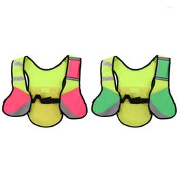Motorcycle Apparel Multifunction Night Reflective Vest Elastic Sport Waistcoat Big Capacity Breathable Mesh For Riding Sports