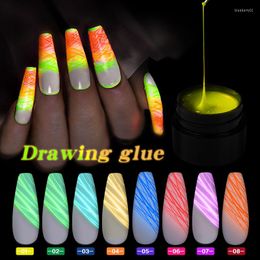 Nail Gel 7ml Wire Drawing Nails Polish Spider Web Varnish Painting Liner DIY Design Black White Lacquer Stretch Silk UV Glue